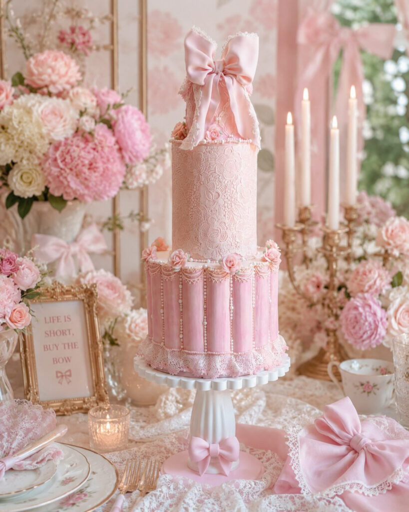 Lace stencil fondant cakes