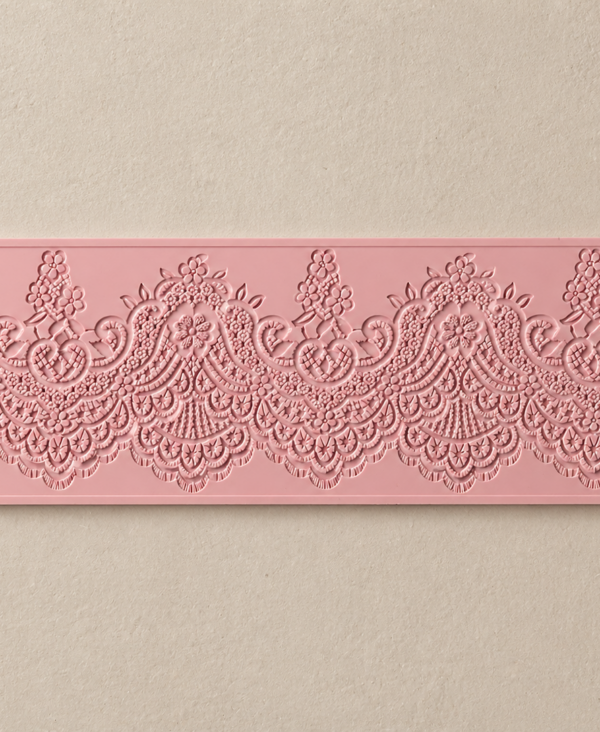 lace border silicone mould for fondant cake decorating with detailed floral pattern