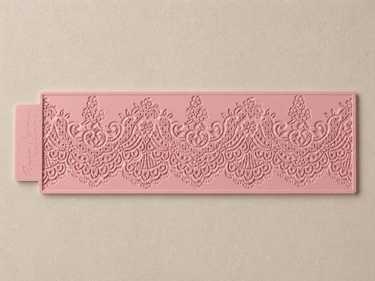 lace border silicone mould for fondant cake decorating with detailed floral pattern