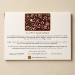 flower necessities mould collection card with floral composition and product details