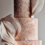 Close up edible lace cake texture created with Lace mat