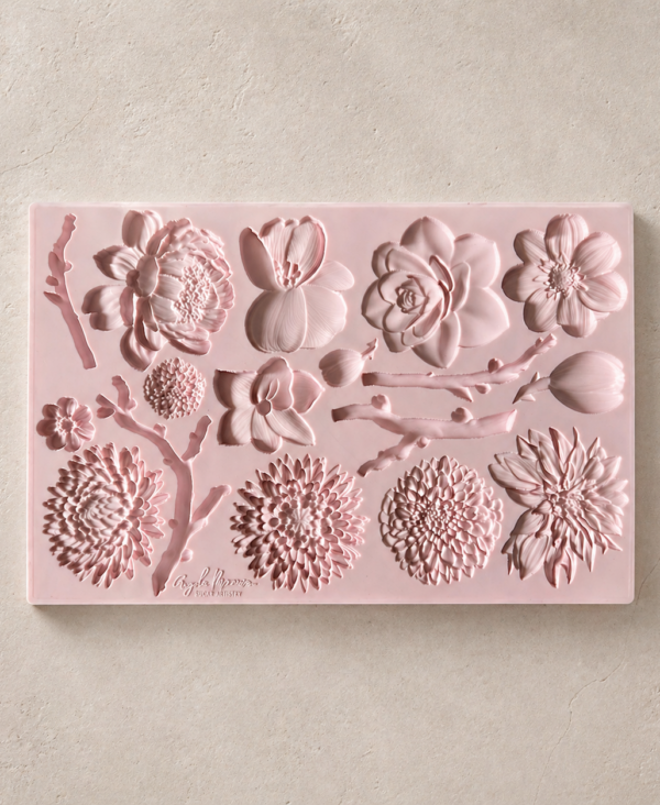 atelier blooms floral silicone mould for fondant cake decorating with detailed flower designs