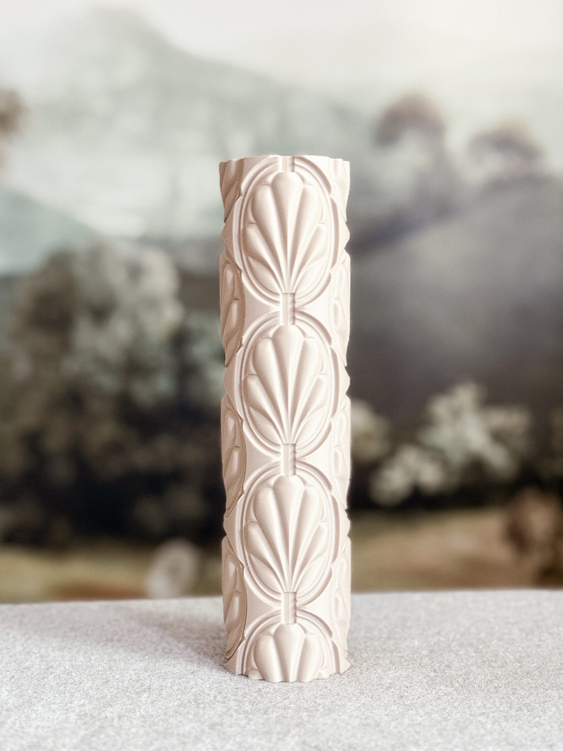 Art Deco embossed rolling pin fondant texture